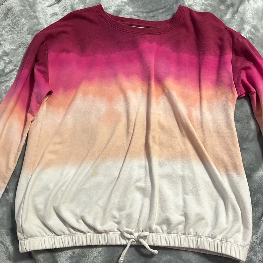 Pink orange and white sweatshirt